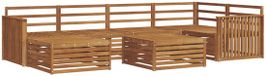 vidaXL - Ensemble de salon d'angle - 6 places assises - Naturel - Bois d'acacia massif - Table incluse