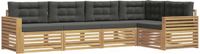 vidaXL - Buiten - bank - set - 5 - st - Wit - en - antracietkleurig - Polyester