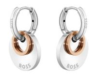 BOSS Jewelry MEDALLION Collection Huggies-oorbellen voor dames in roestvrij staal - 1580231
