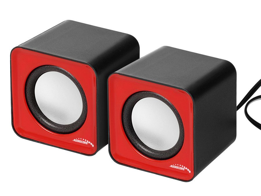 Audiocore AC870 R - PC Speakers - 2-Way - Wired - Grey/Red