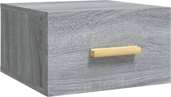 vidaXL Nachtkastje wandgemonteerd 35x35x20 cm grijs sonoma eikenkleur