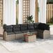 Maison Exclusive - Salon de jardin, 7 pièces, gris, en résine tressée