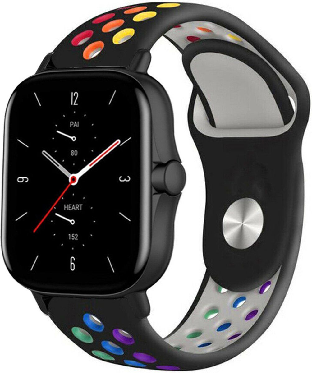 Strap-it Amazfit GTS 2 sport band - zwart/kleurrijk