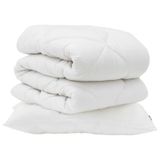 VidaXL Dekbedset met kussen 2 st Wit Microvezel