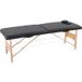 Homcom Table de massage pliable à 3 zones avec tête, accoudoirs, sac de transport et pieds en bois réglables pour salon de beauté, spa ou tatouage noir