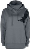 Black Premium by EMP Grijze hoodie met geïntegreerde kraag - Dames - 5XL