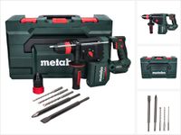 Metabo KH 18 LTX BL 28 Q accu-boorhamer 18 V 3 J SDS plus Brushless + 5-delige boor- en beitelset + metaBOX - zonder accu, zonder oplader