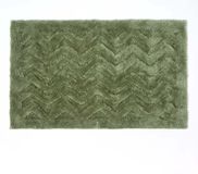 Homescapes Groene Chevron Antislip Dieppolige Badmat 50x80cm Katoen/Microvezel Machinewasbaar