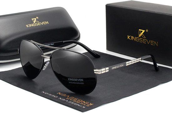 Wialy KingSeven Wialy Piloten Zonnebril – NDA Black – Met UV400 en Polarisatie Filter – Z94
