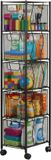 Relaxdays Keukentrolley op wieltjes - 5 lades - 98x20x28 cm - zwart