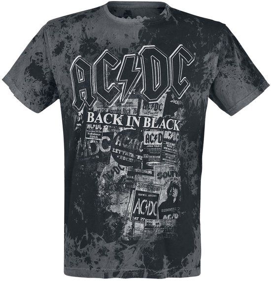 AC/DC Back In Heren T-shirt - grijs/zwart - M