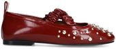 Sacha - Dames - Rode leren ballerina's met studs - Maat 38