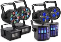 Gear4Music Cosmos Strobe, Derby and LED Party Lights Bundle