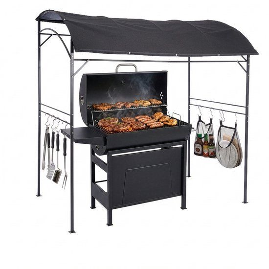 Merkloos Barbecuetent - 220 x 220 x 150 cm - Antraciet