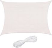 Merkloos Relaxdays schaduwdoek - 2 x 4 m - rechthoekig - HDPE-weefsel - UV-werend - wit