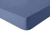 Hoeslaken, Essix - Tout Doux - Effen katoenen hoeslaken 90x190 cm Blauw