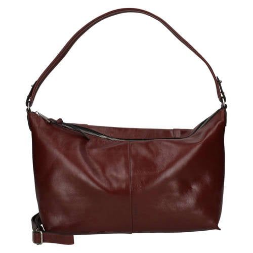 BURKELY Leren schoudertas Myra Hobo Bag Burgundy donkerrood