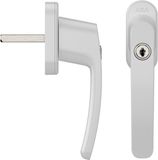 AXA Veiligheids raamsluiting - Oval Roma - Draai-kiep raamkruk - met Cilinder SKG2 - 4 standen - 45° - 40 mm - Afsluitbaar - Wit