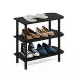 Furinno Turn-N-Tube 66cm 3-Tier Gebogen Vrijstaande Schoenenrek Opbergorganizer, Espresso/Zwart