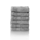 Glart Premium badstoffen handdoekenset, ZILVERGRIJS, 2 gezichtsdoekjes van 30 x 30 cm