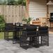 Prolenta Maison Exclusive - 5-delige tuinsets met eetgedeelte, inclusief kussens, in zwart polyrotan