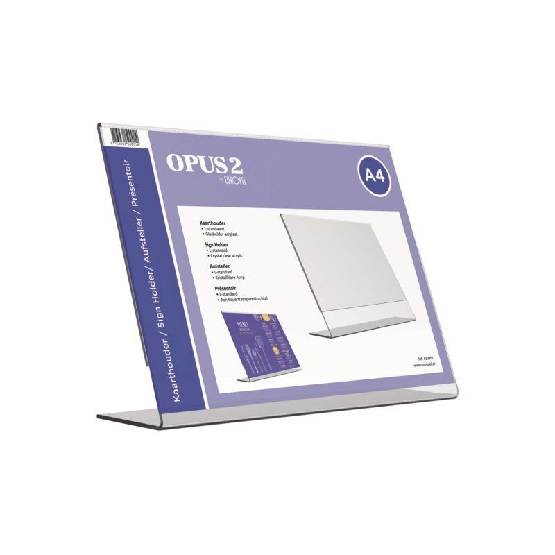 Opus 2 Tafel folderstandaard A4 liggend glashelder