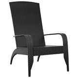 VidaXL Tuinstoel Adirondack Zwart Polyrattan