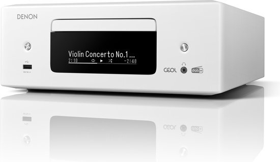 Denon RCDN-12 DAB+ CD-Speler met DAB/FM Internetradio, HDMI-aansluiting, HEOS®-Multiroomstreaming en Bluetooth- Wit