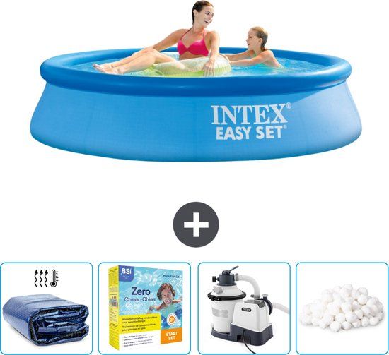 Intex Easy Set Zwembad - 244 x 61 cm - Rond - Blauw - Compleet Pakket