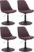 CLP Maverick Set van 4 Eetkamerstoelen - Stof bruin zwart