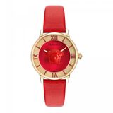 Versace VE2R00722 Dameshorloge - Roestvrij Staal - Goudkleurig - Rood