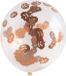Folat Ballonnen met Pompoen Confetti 30 cm - 4 stuks - Doorzichtig/Rose Goud