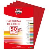 Fixo Paper 11120356 karton, A3, 50 vellen, karmijnrood, 180 g