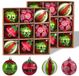 Unyqoos® Set de 18 boules de Noël incassables avec motifs d'elfes en rouge et blanc