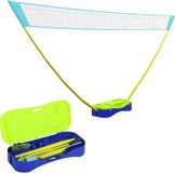 SPORTNOW badmintonset – kunststof, ABS – 400x22,4x155 cm – blauw/groen