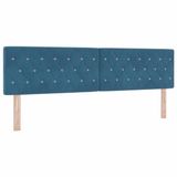 vidaXL LED Hoofdbord Donkerblauw 180 cm Fluweel