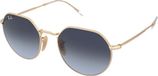 Ray Ban Jack Arista Goudkleurig Metaal Rechthoekig Blauw Gradiënt Grijs Zonnebril