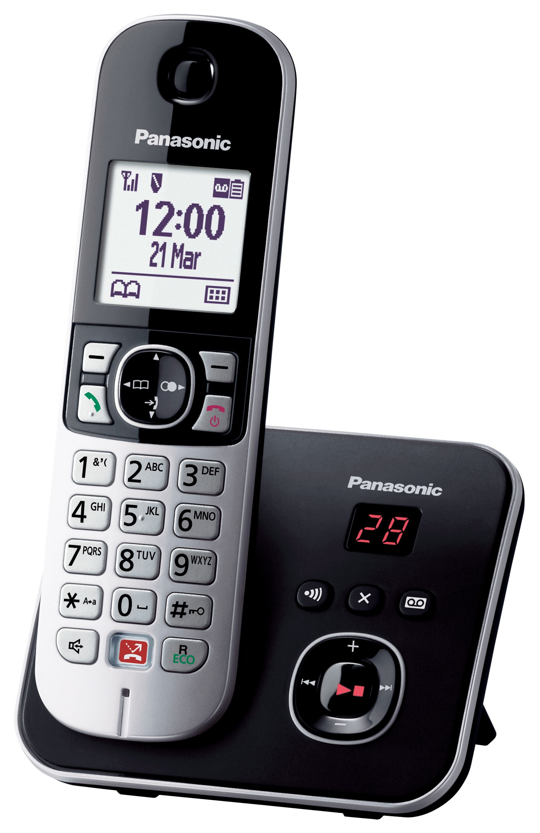 Panasonic KX-TG6861 DECT Phone | Number Identification | Black & Grey