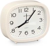 Giftdecor Réveil Good Morning - wit - kunststof - 12 x 10 cm - staand - rond - batterij voeding