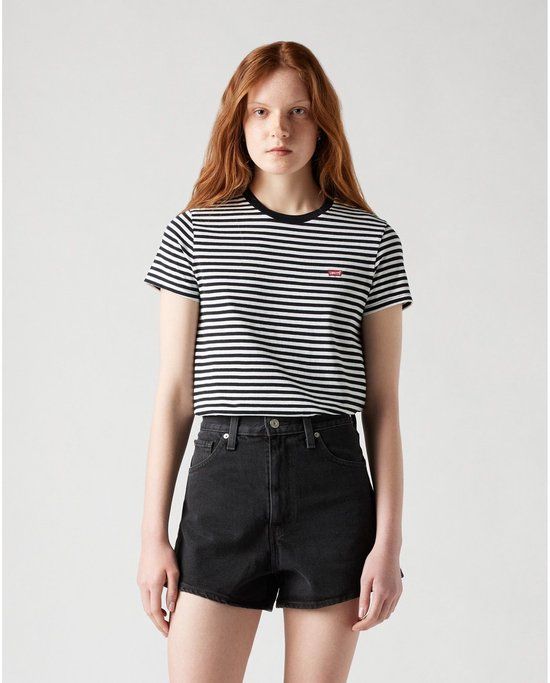 Levi's Dames T-shirt Zwart Korte Mouw Logo XL