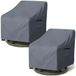 Dalema Set van 2 robuuste draaibare ligstoelen voor buiten, 100% waterdicht, weerbestendig, voor draaistoel, gazon/tuin (70 x 81 x 99 cm (l x b x h), grijs)
