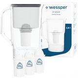 Wessper D1 SOLID carafe filtrante, 2,8 litres, noir, avec 4 filtres aquaclassic