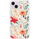 Apple iPhone 15 Flower wall Verstevigd hoesje met sublimatie bedrukking