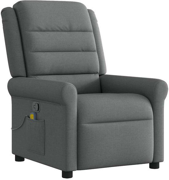 VidaXL Massagestoel Donkergrijs Stof