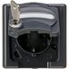 Kopp BLUE ELECTRIC - geaard stopcontact met klapdeksel en veiligheidsslot (nr. 7), kleur: antraciet, 104115002