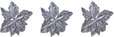 Decoris Kerstboomversiering Kerstster - 6x - 23 cm - Zilver Glitter - Op Clip - Ornament - Ster