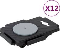 vidaXL Verhuishondjes met 8 wielen 12 st 150 kg polypropeen zwart