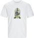 Jack & Jones T-shirt à col rond et manches courtes pour homme, taille L, blanc, 100% Coton