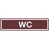 Deurbordje WC | zelfklevend | 200x48 mm | donkerbruin | 1 stuk