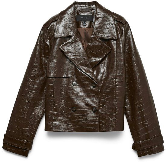 VERO MODA VMCARLY SHORT COATED JACKET - Dames - Gewatteerde jassen - XXL - Viscose - Cocoa Brown